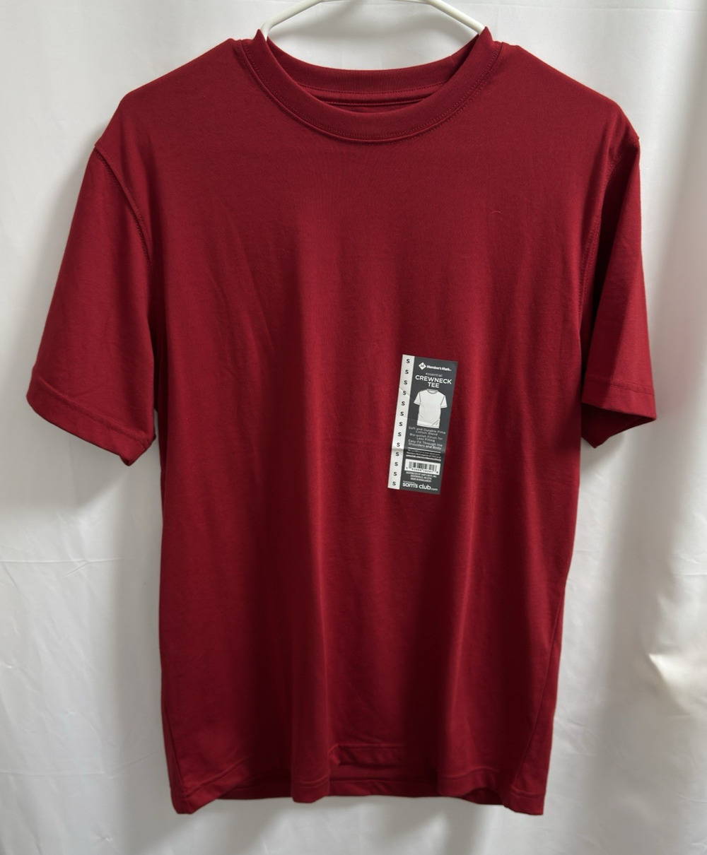 Member's Mark Essential Crewneck Classic Fit Tee Men's Small Red